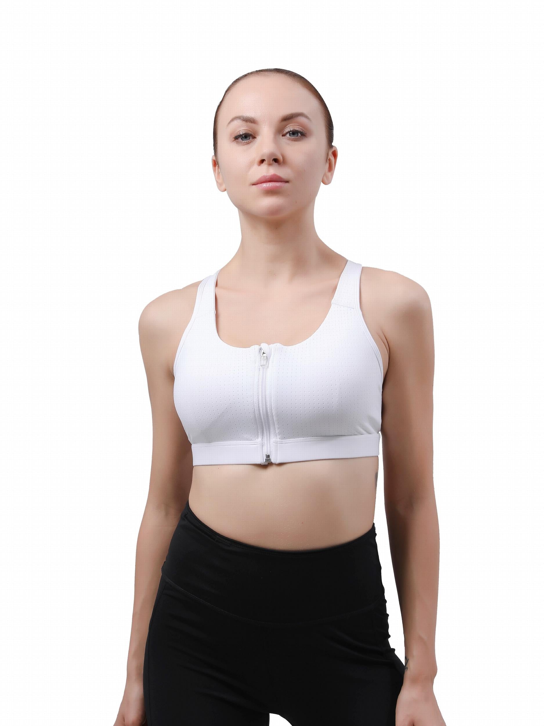 Front Zip Sports Bra for Women Workout Yoga Running Bra