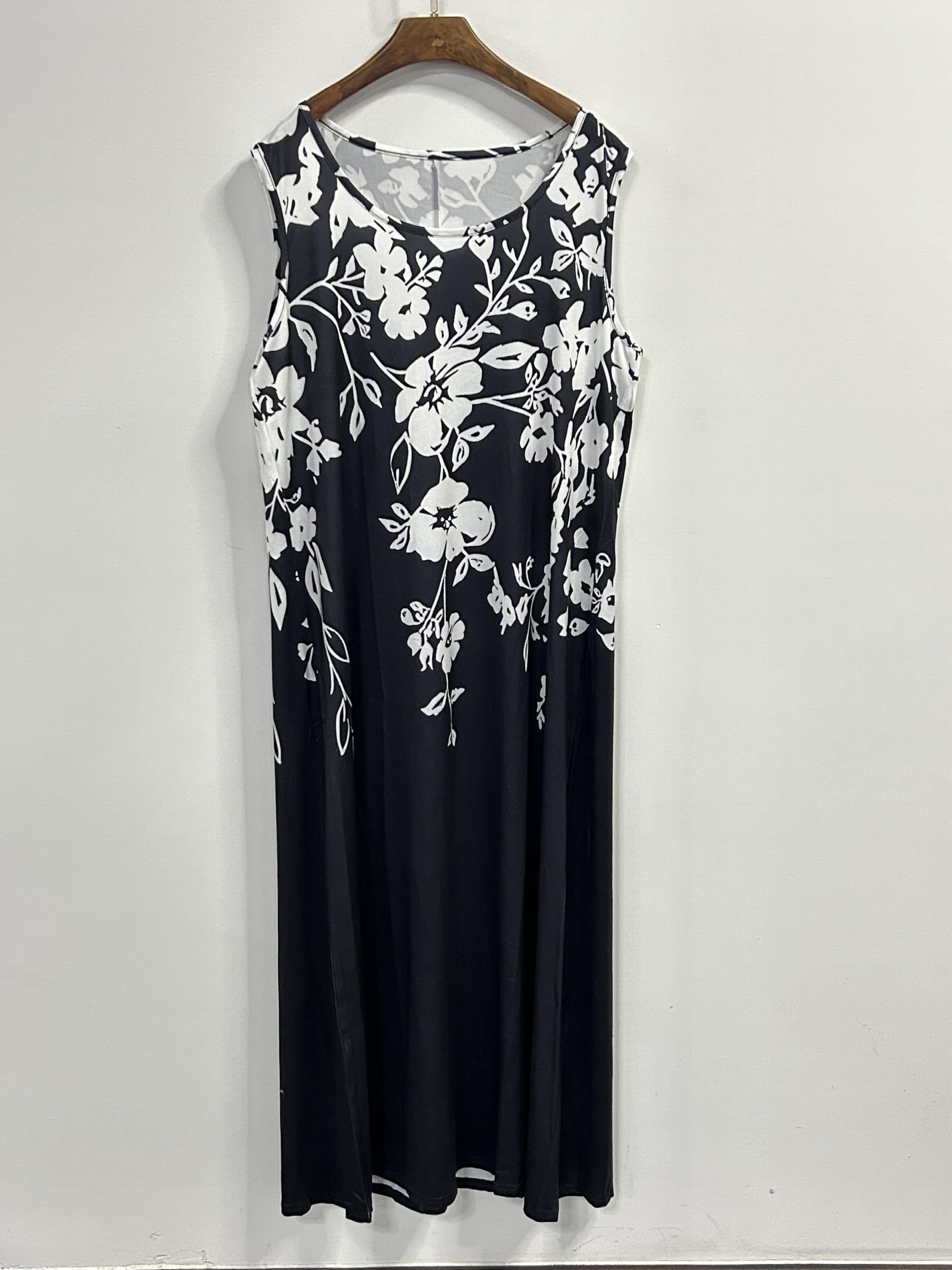  Floral Print Maxi Tank Dress