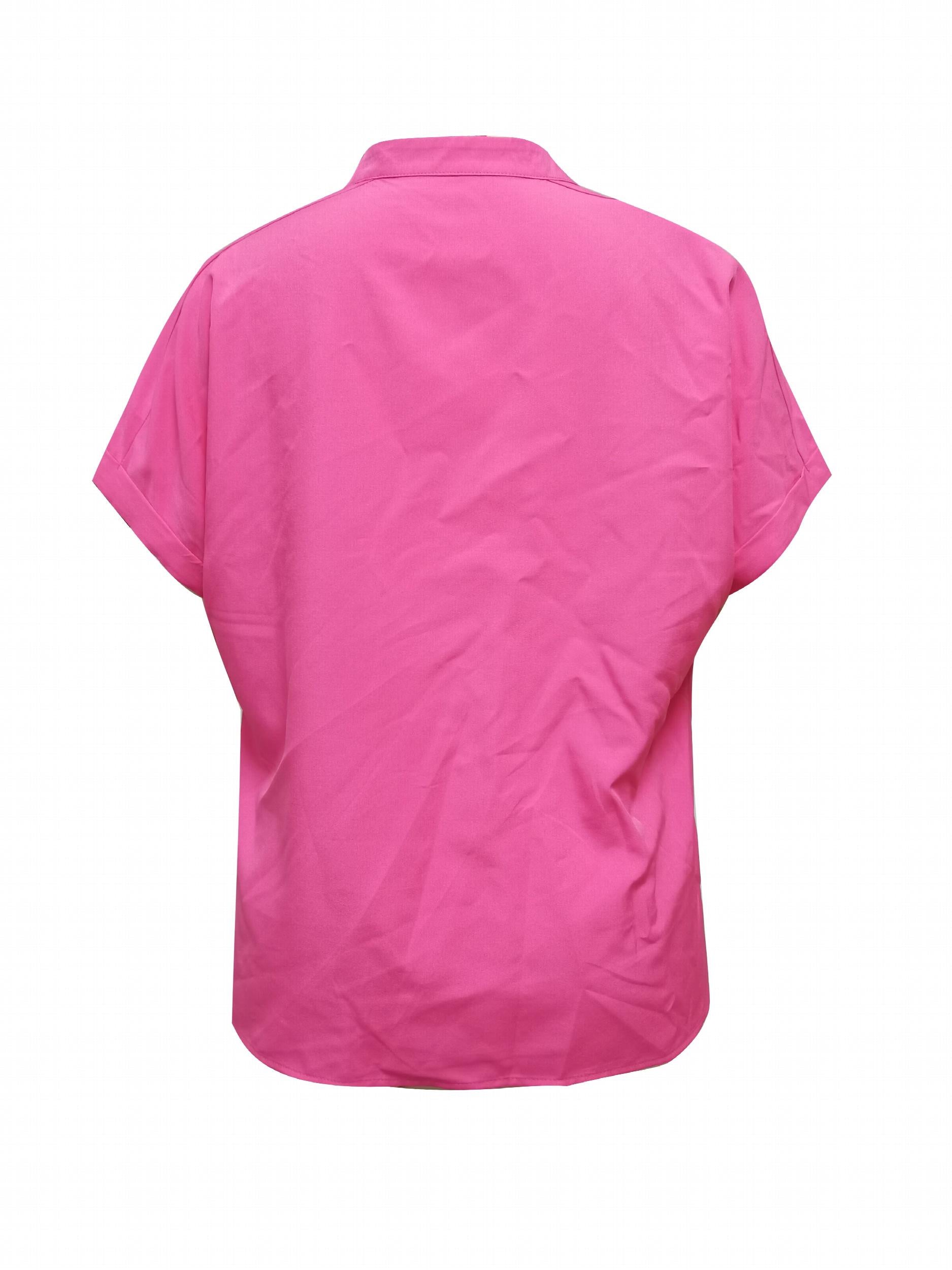  Solid Button Up Cap Sleeve Blouse