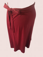  Solid Maxi Skirt With Belt - High Rise Non Stretch