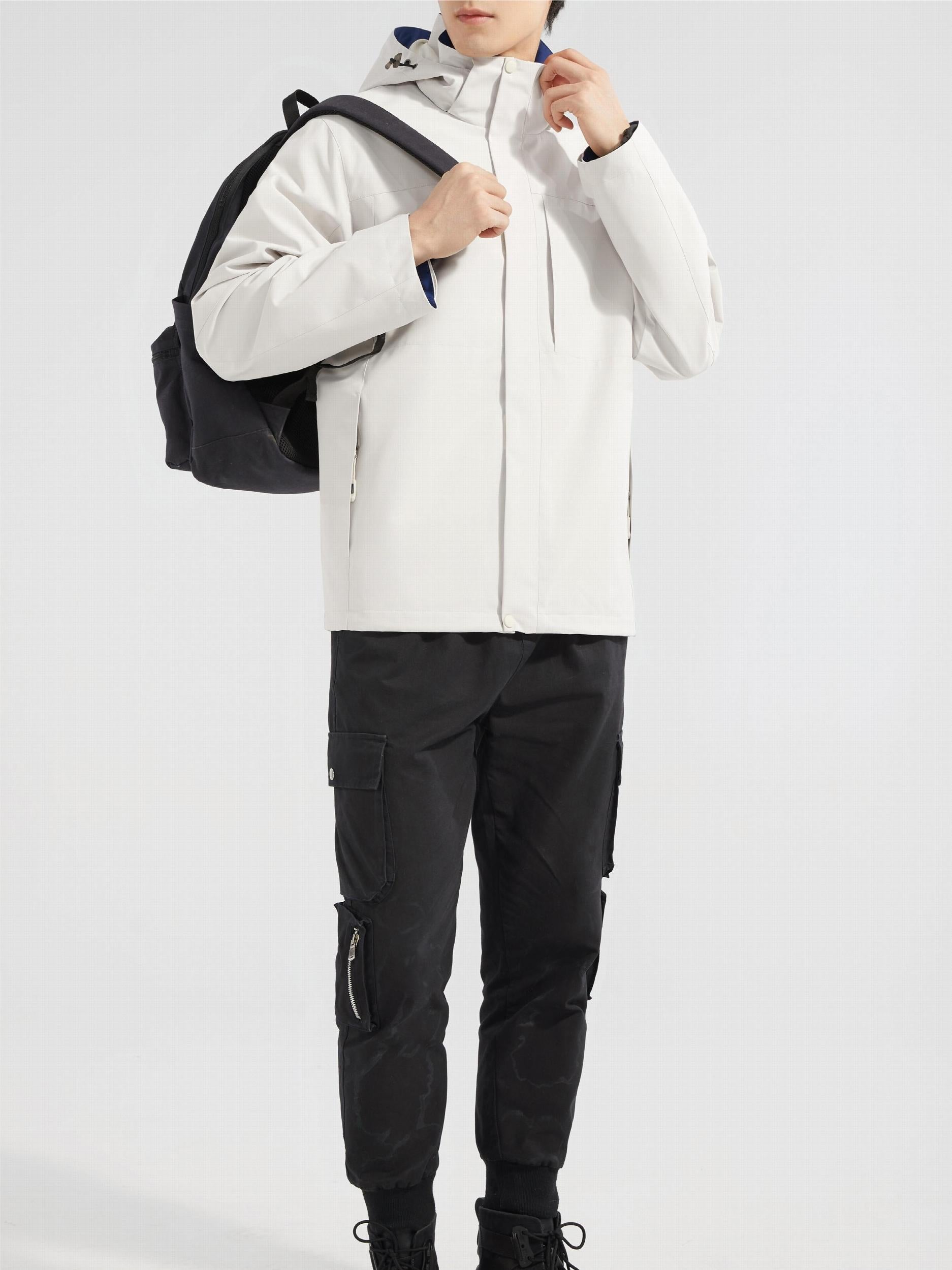 Men's Waterproof Windbreaker Hooded Jacket for Outdoors