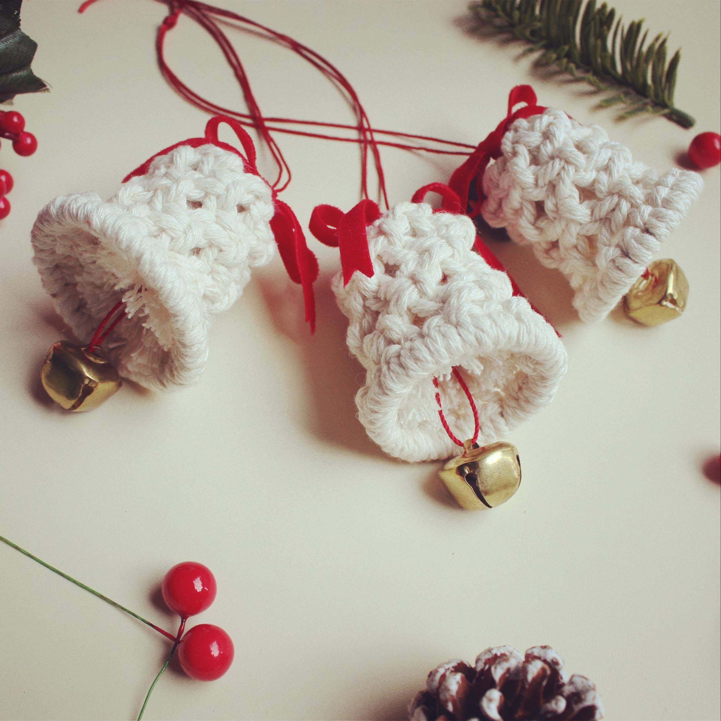 3pcs Macrame Jingle Bell DIY Kit Christmas Craft Set
