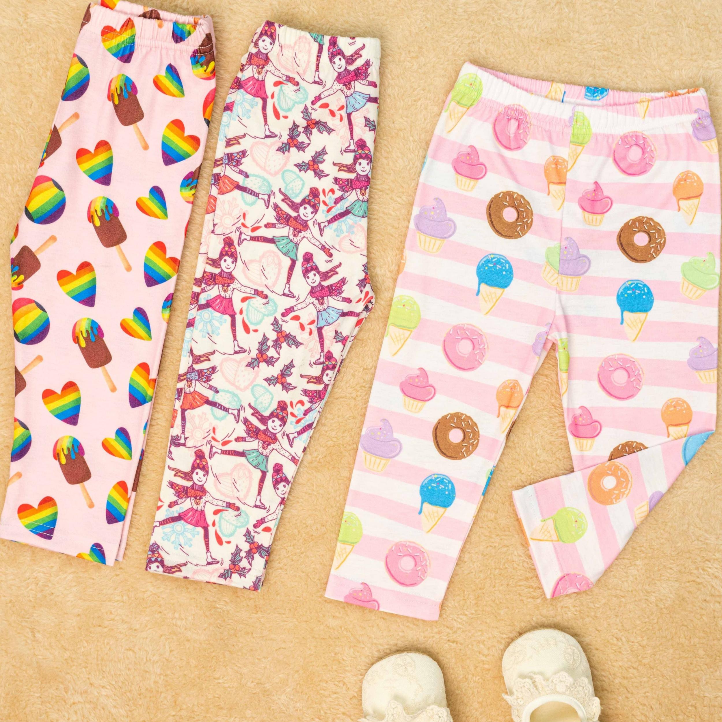 2pcs Baby Girls Cartoon Leggings Soft Ankle Pants