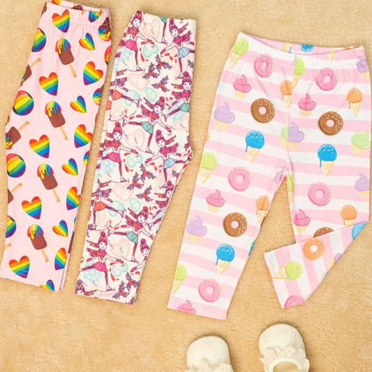 2pcs Baby Girls Cartoon Leggings Soft Ankle Pants
