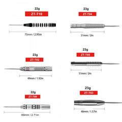 CyeeLife 22 23g Tungsten Steel Dart Barrels 90 Silver