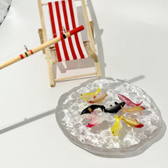 10pcs Dollhouse Fishing Set with Fish, Rod & Chair for Pretend Play