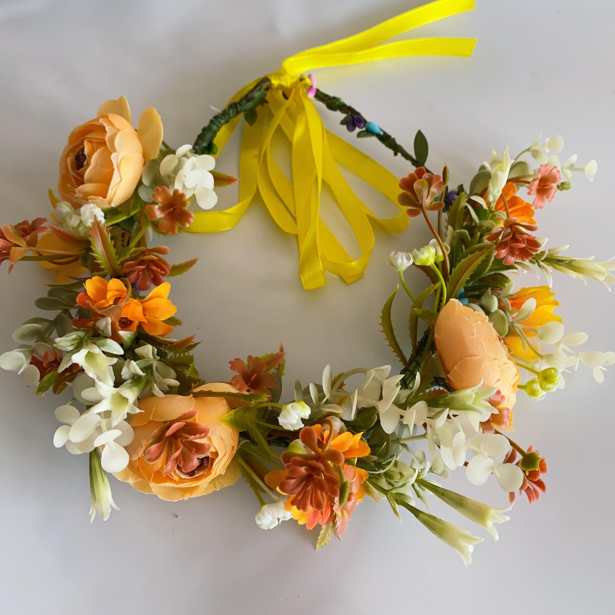 Floral Bridal Headband Artificial Flower Crown for Wedding Princess