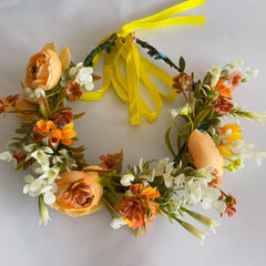 Floral Bridal Headband Artificial Flower Crown for Wedding Princess