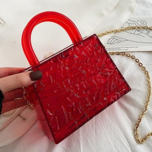 Ice Crack Transparent Lipstick Bags PVC Mini Handbag Purse