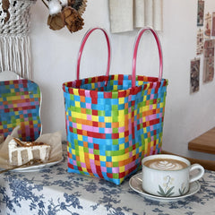 Camping Woven Travel Vacation Handbag Vegetable Basket