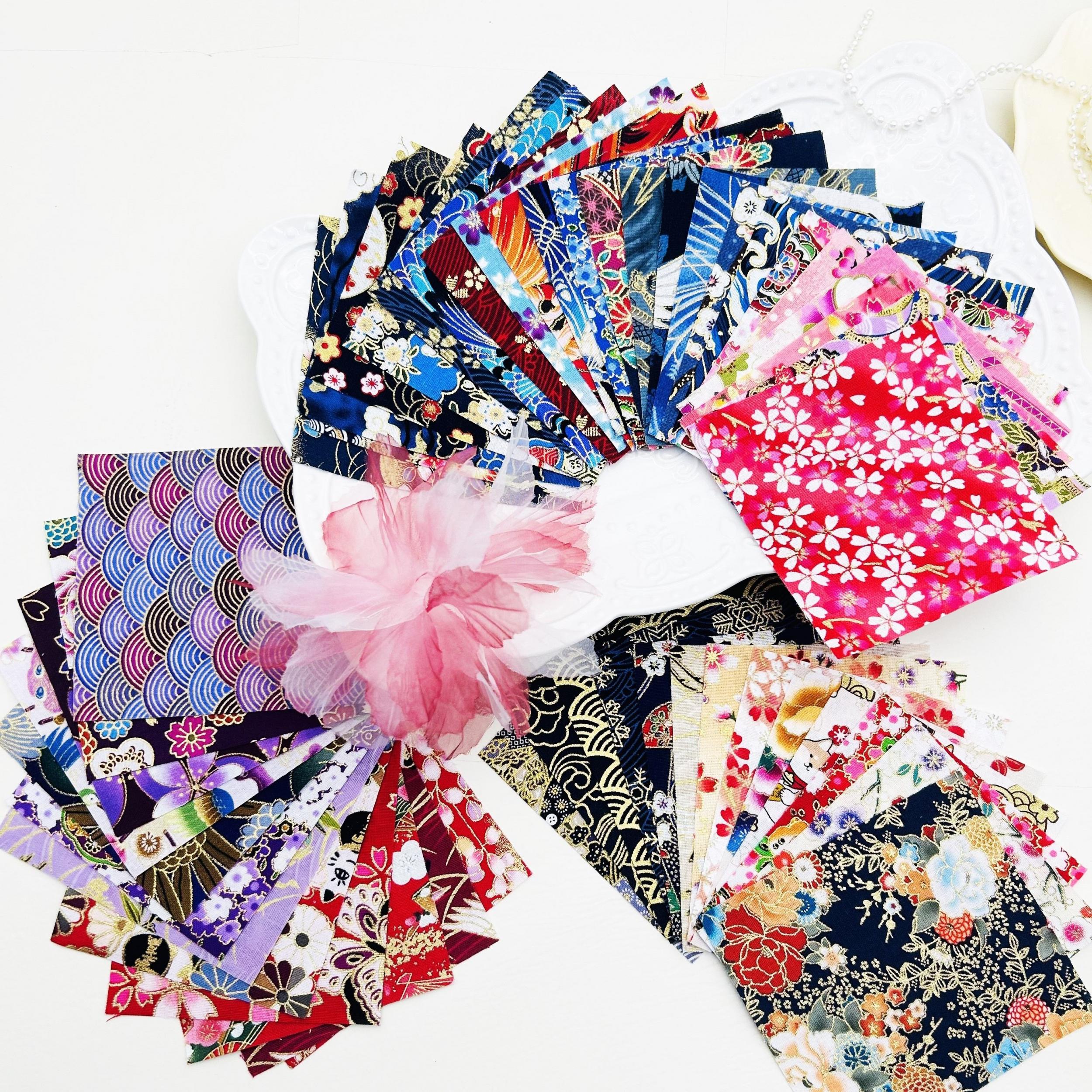 Flower Printed Fabric Squares Quilted for DIY Craft Sewing Scrapbooking