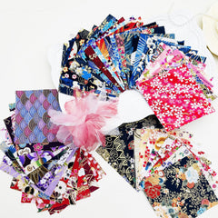 Flower Printed Fabric Squares Quilted for DIY Craft Sewing Scrapbooking
