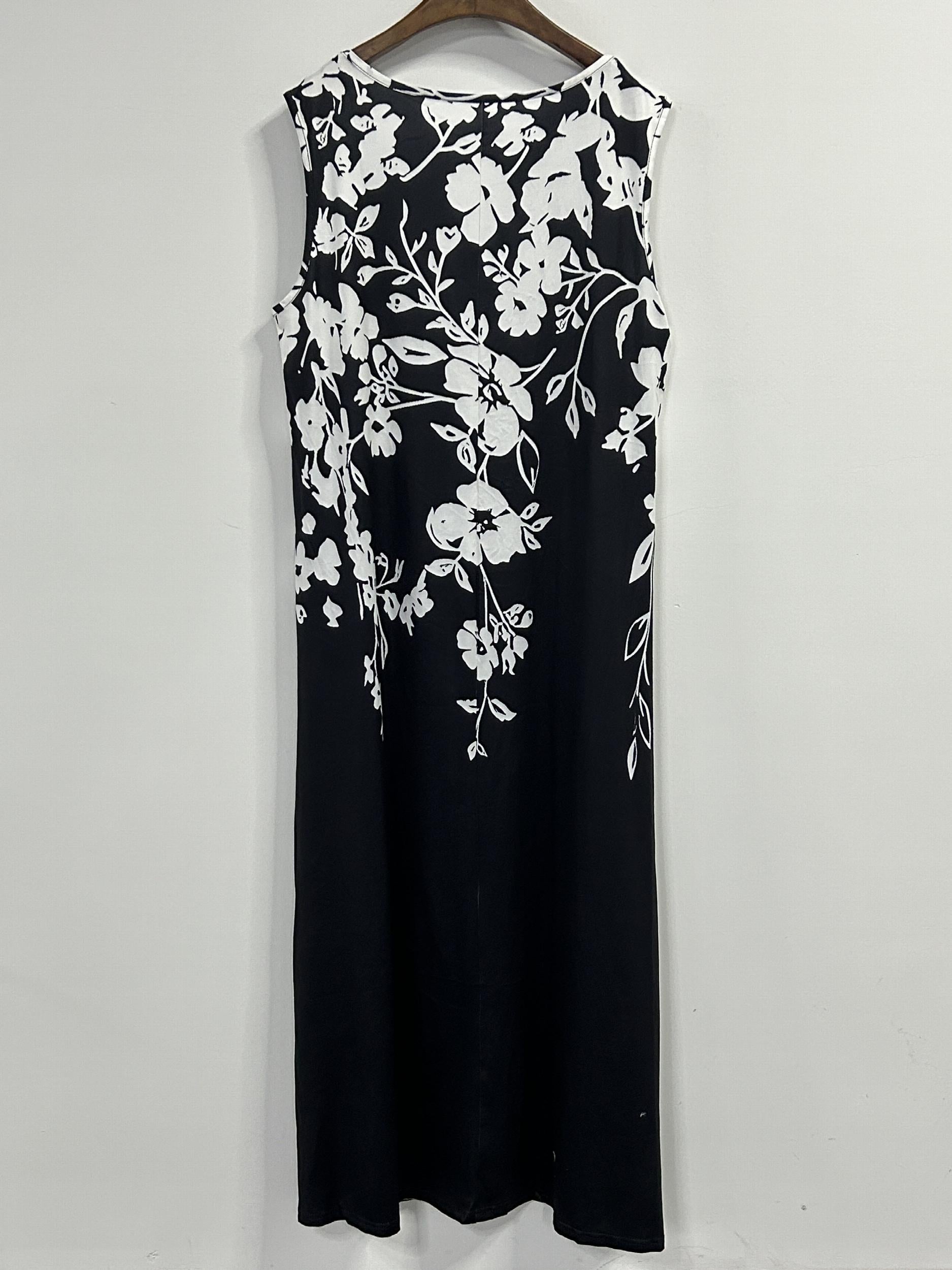  Floral Print Maxi Tank Dress