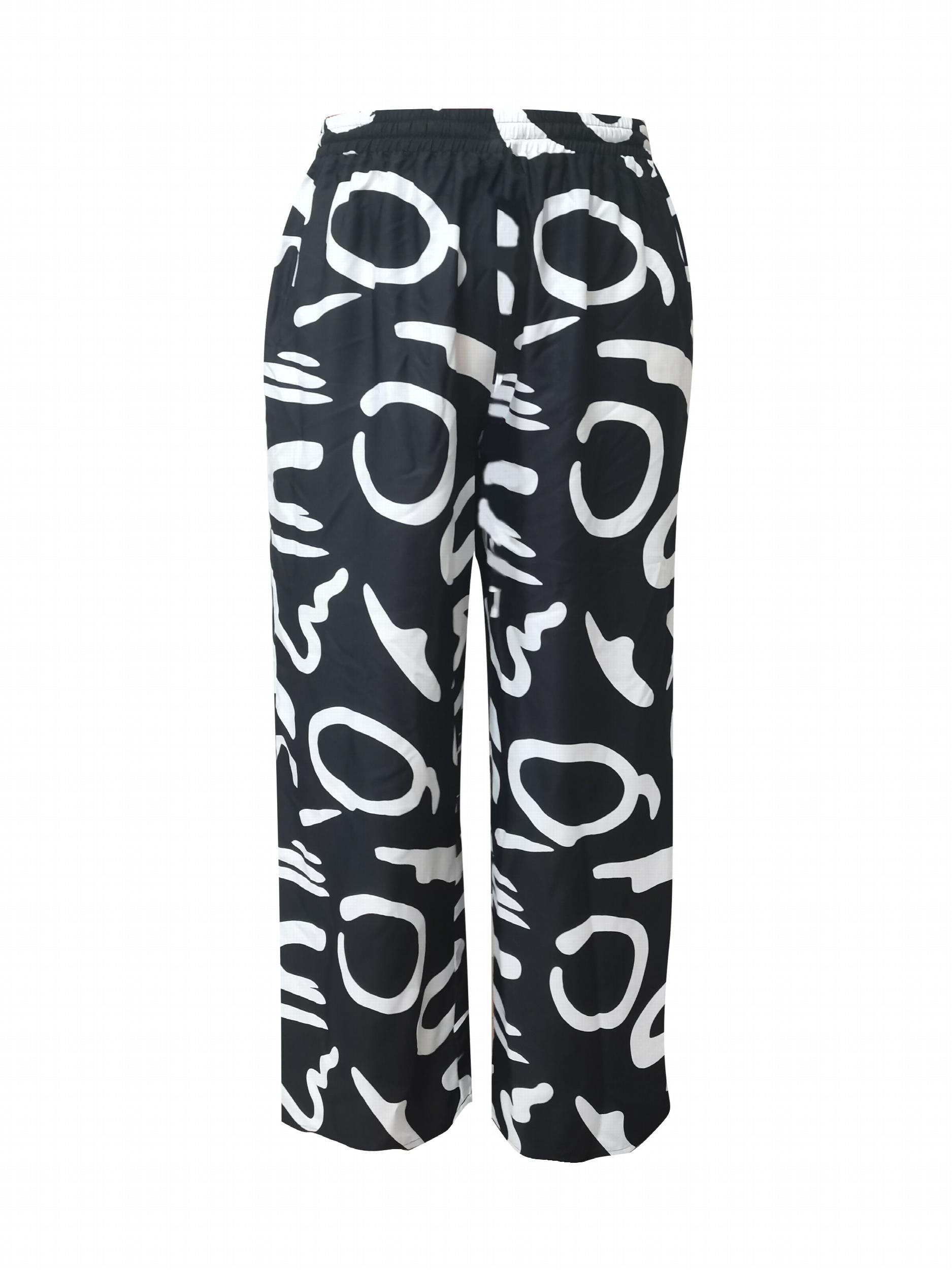 Women's Plus Graffiti Print Wide Leg Trousers