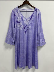  Boho Dress Women's Plus Floral Print V Neck Dress