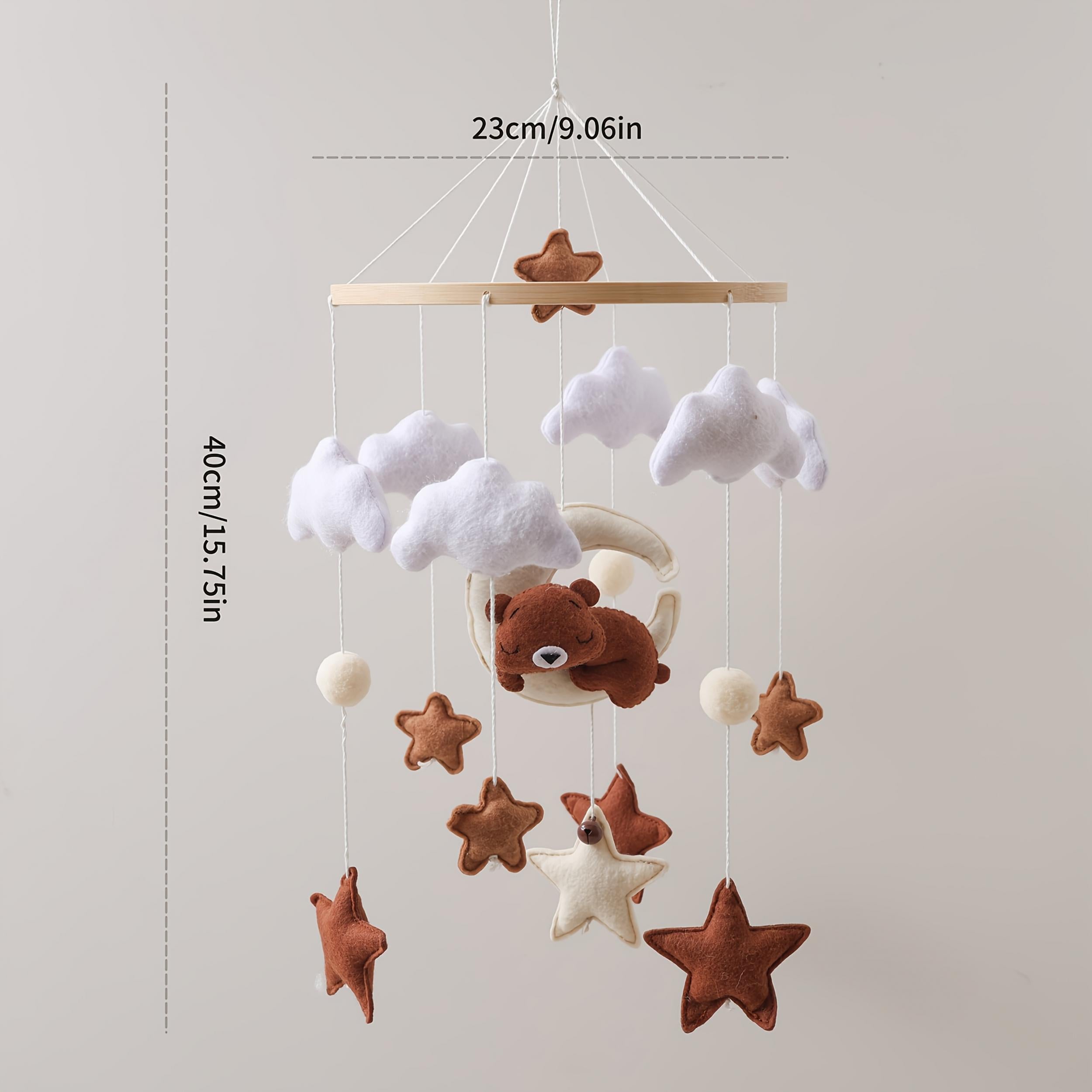 Soft Plush Cartoon Bear and Star Hammock Bell Brown Bear