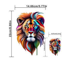 Colorful Lion Head Traveling Retro Decals Transfer Patches Heat Transfer Sticker