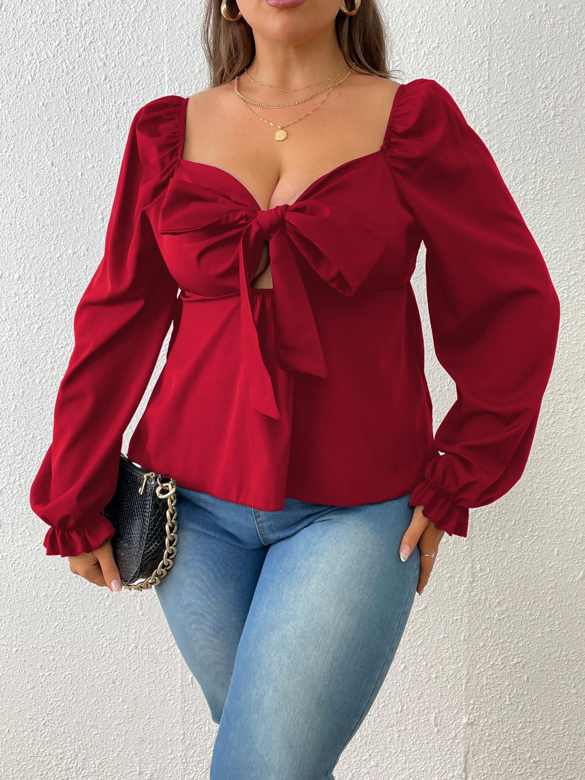  Lantern Sleeve Sweetheart Neck Peplum Top