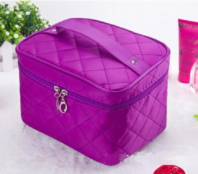 Quilted Cosmetic Bag Large Capacity Makeup Storage Handbag