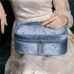 Velvet Cosmetic Bag Large Capacity Toiletries Organizer Makeup Cases