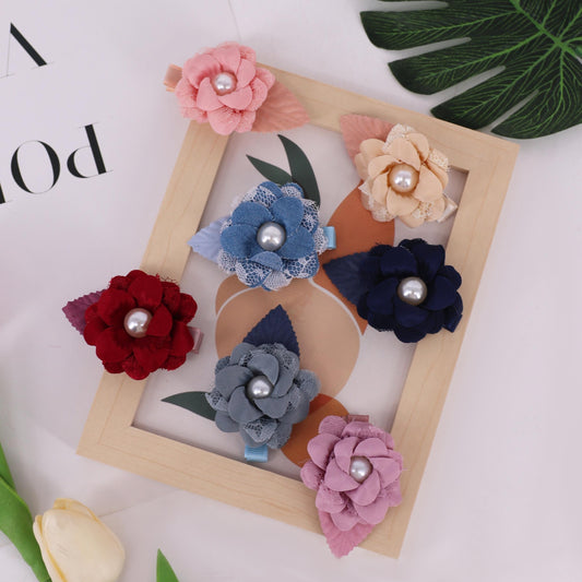 Mesh Flower Hair Clips Decorative Hair Accessories Holiday Gift For Girls