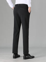 Men's Formal Solid Stretch Dress Pants for Fall Winter Business