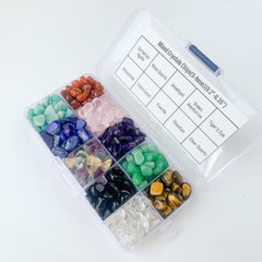2LB 10 Rare Crystal Gem Collection Box Reiki Healing Wishing Bottle Inlay Wood A