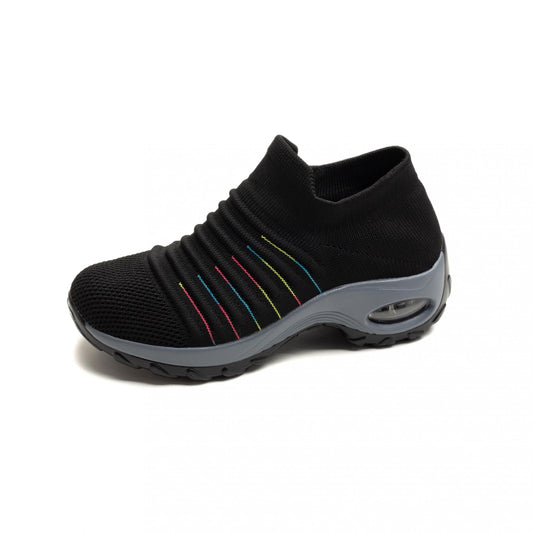 Women's Breathable Knit Sock Sneakers Slip On Air Cushion Lightweight Shoes