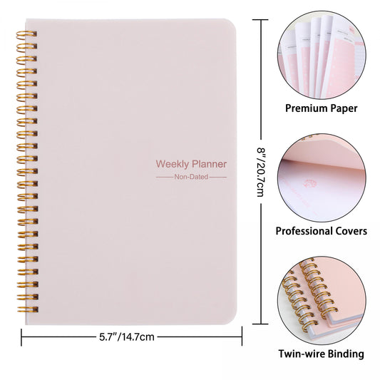 1pc Weekly Planner Notebook Set Undated Planner And Healthy Habit Cultivator