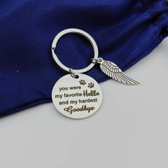 Pet Memorial Keychain - Slogan Print Pendant - Remembrance Accessories