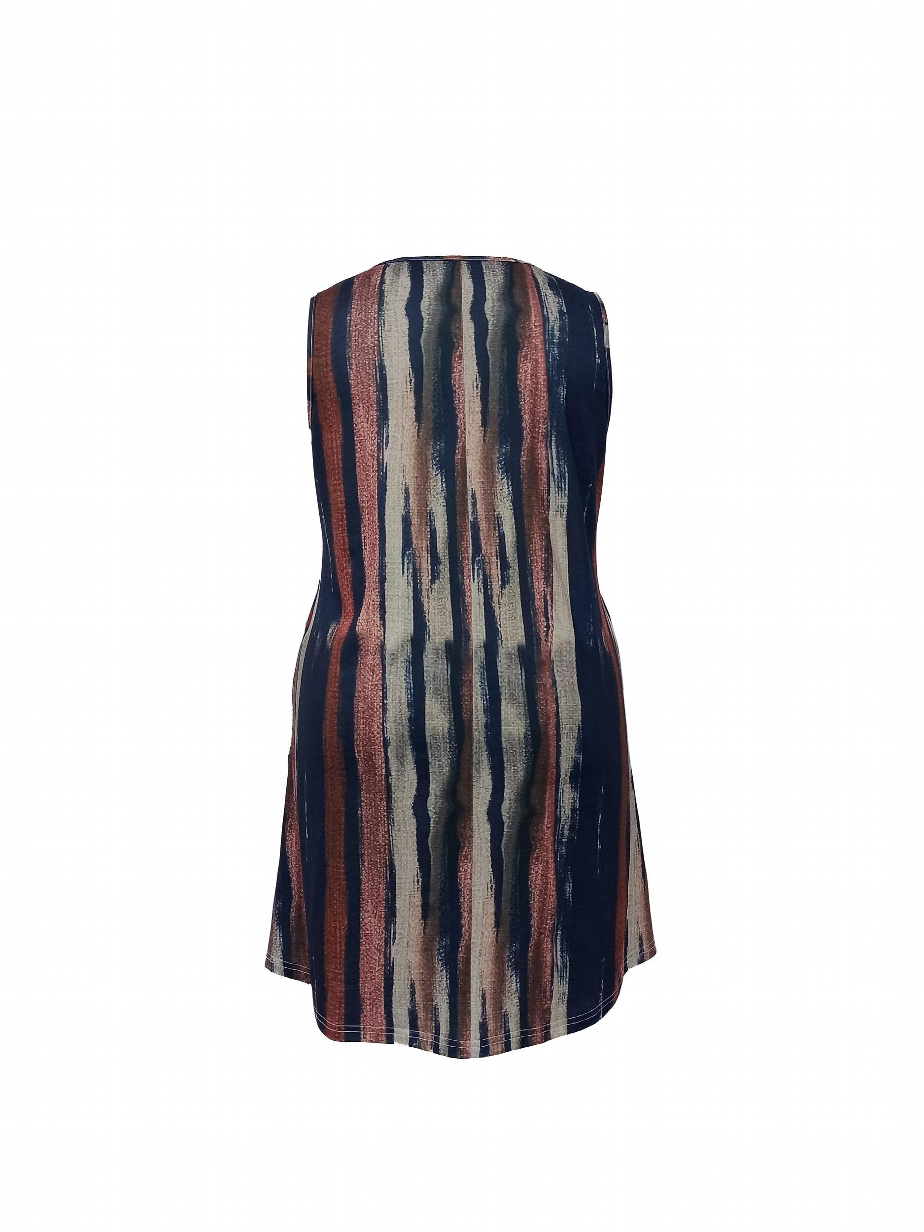  Women's Colorful V Neck Tank Dress