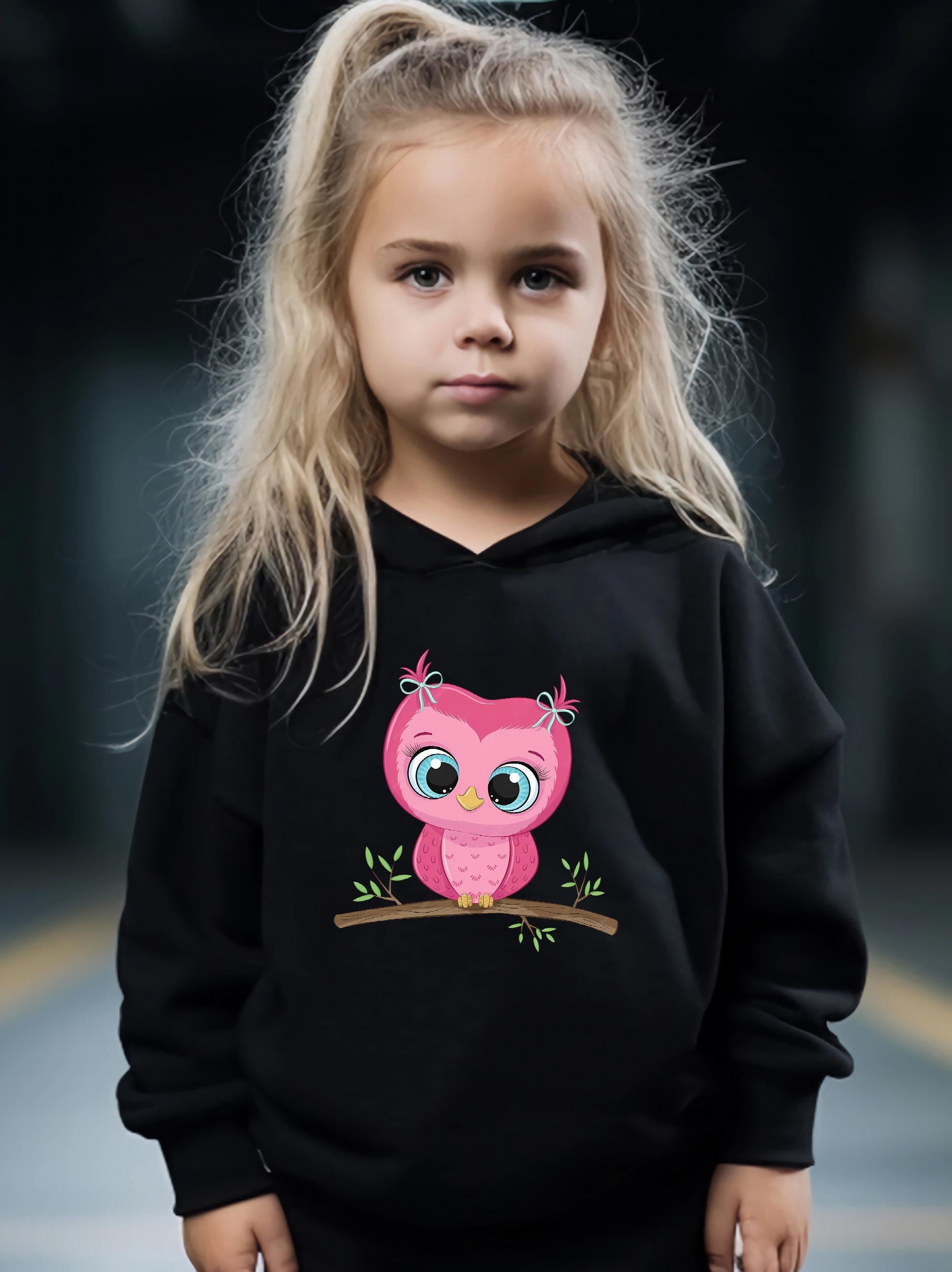 2pcs Girls Owl Outfits Spring Fall Sports Activities