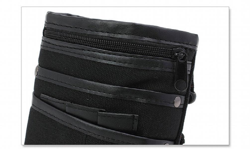 Men's Canvas Waist Bag Belt Fanny Pack Multi-Function Pouch