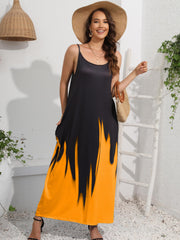  Ombre Print V Neck Cami Maxi Dress With Pockets