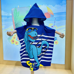 Kids Cartoon Hooded Bath Towel Quick Drying Absorbent Beach Towel