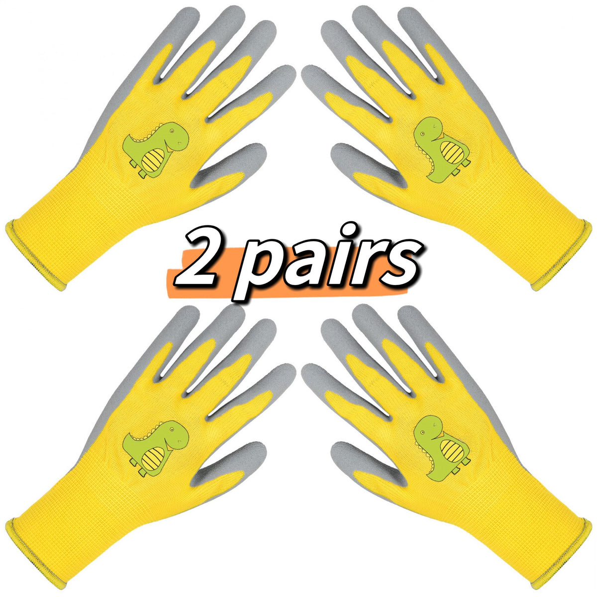 2 Pairs Safety Garden Gloves Knitted Elastic Liner Water Dirt Resistant