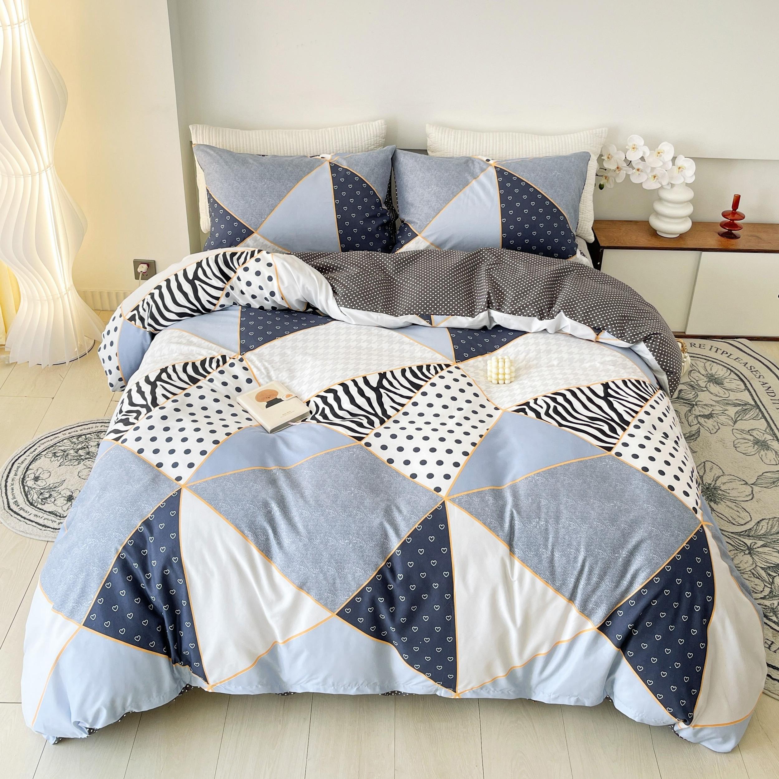 Geometric Pattern Bedding Set - 3pcs Duvet Cover Set