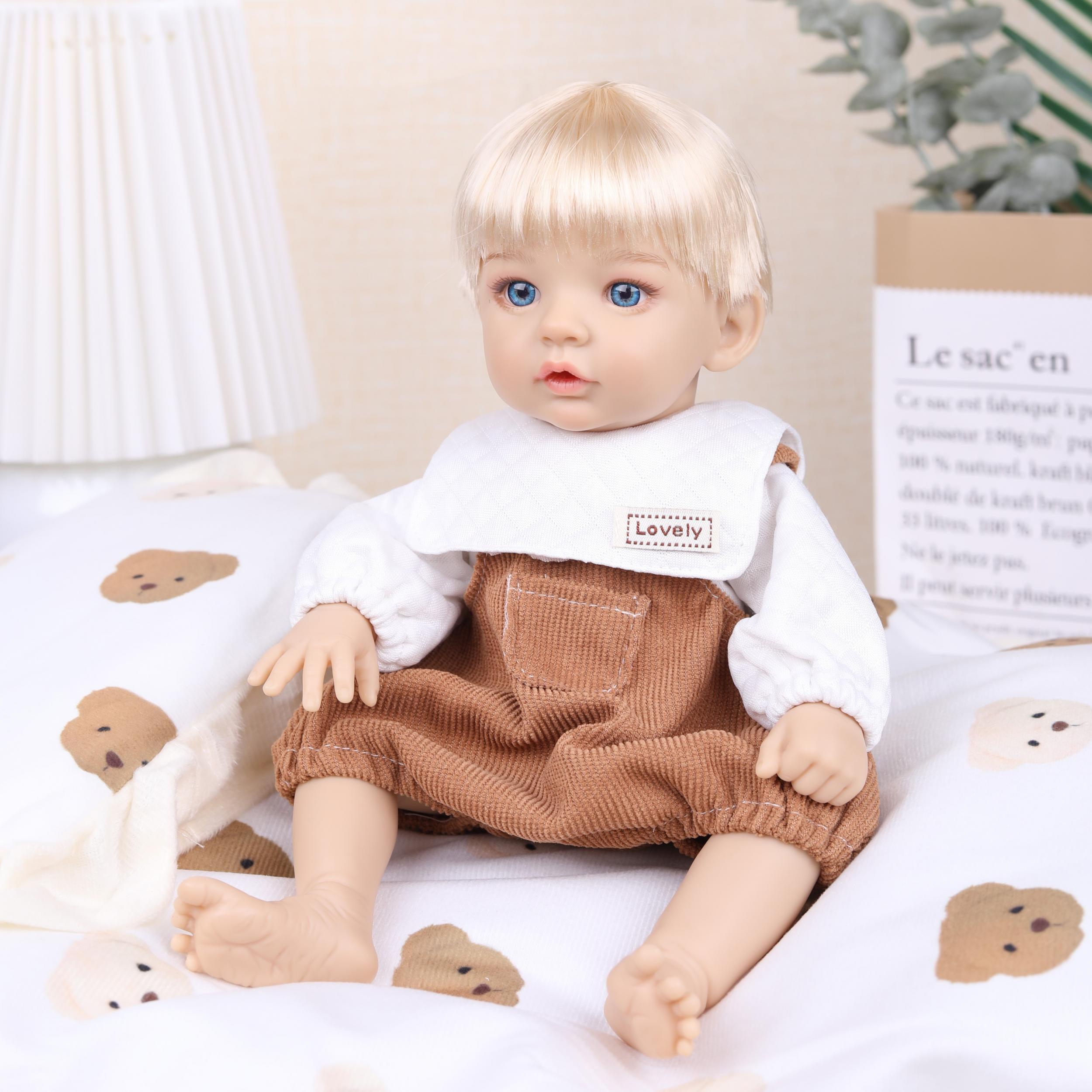 AKODEERD 12 Inch Doll Eyes Outfit Movable Limbs Vinyl Body Light Brown Gift