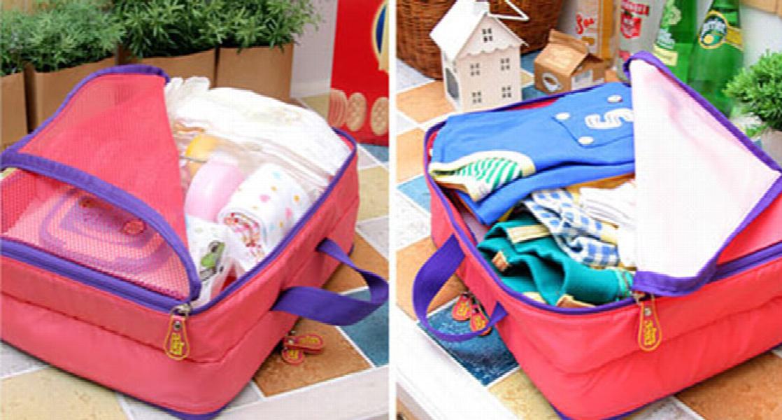 6SETS Double Zipper Waterproof Travel Bag Packing Cube Organizer