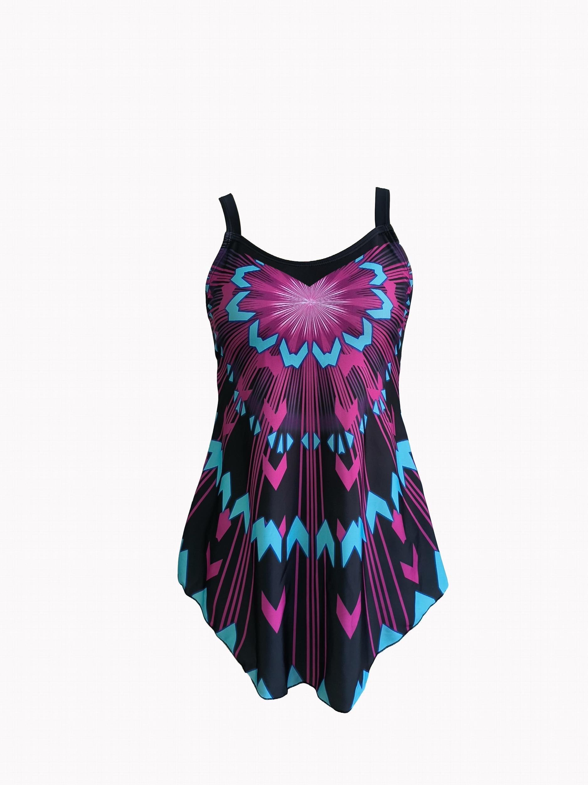  Floral Print Cut Out Swimsuit Set