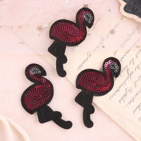 3pcs Flamingo Applique Patch Clothing Hat Bag DIY Iron On Patch