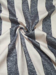 Women's Plus Stripe Print Button Decor Roll Up Sleeve Rou