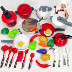 Kids Toy Kitchen Set for Pretend Cooking Ideal Learning Gift for Boys And Girls