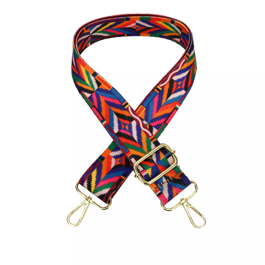 Boho Rainbow Purse Strap Adjustable 3" Wide Shoulder Belt