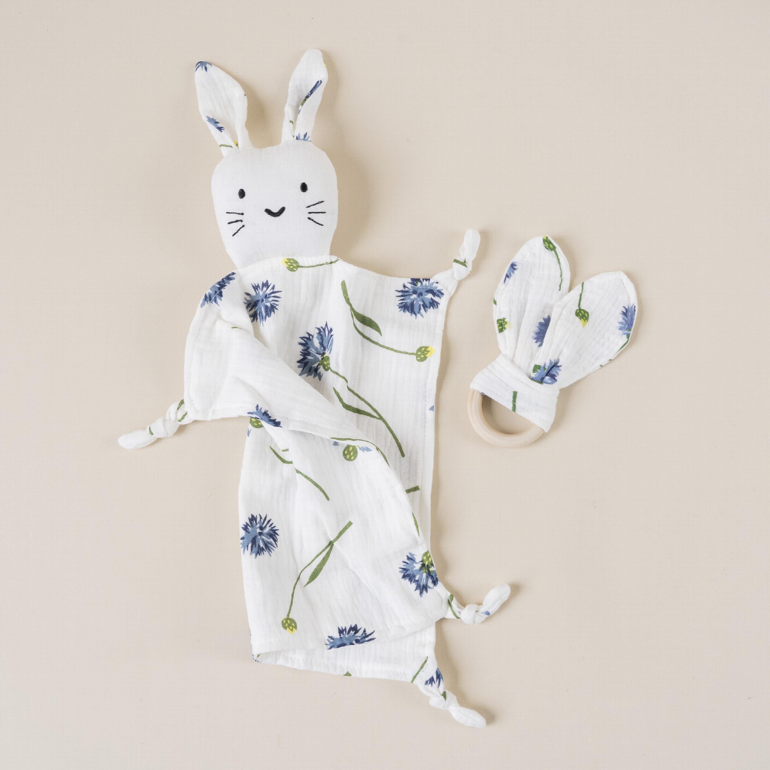 Baby Cotton Muslin Bib Teething Towel Doll Rabbit Toy