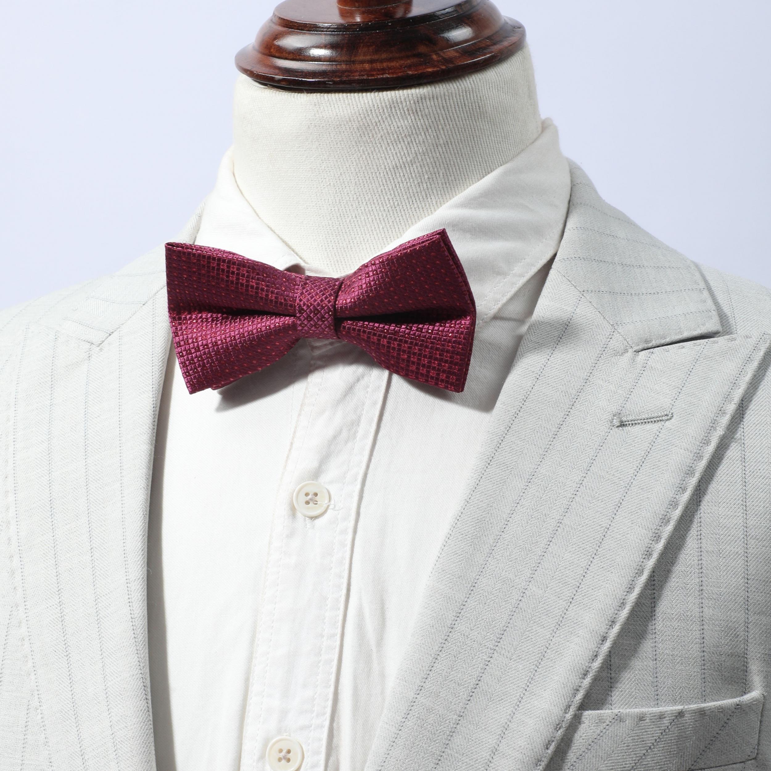 Men's Golden Dot Plaid Bow Tie