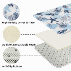 Stylish Non Slip Bathroom Mat Starfish Print Absorbent Anti Skid Floor Pad