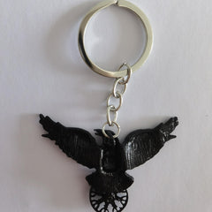 Goth Crow Keychain Viking Symbol Animal Key Chain Ring Purse Bag Backpack