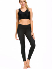 Side Pockets Cropped Yoga Leggings High Elastic Sports Fitness Pants