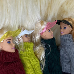 Set of 6 Sun Hats for 29" Dolls - 3 Colors